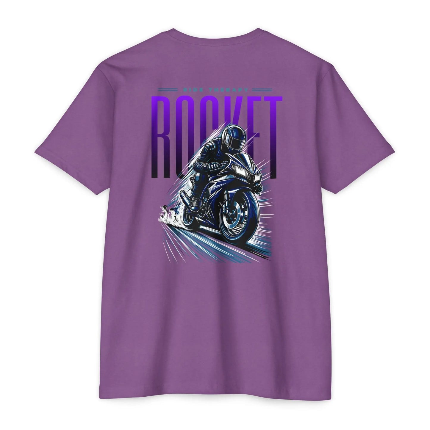 Rocket Themed Unisex Tee, Motorcycle Lover Gift, Casual Wear, Gift for Bikers, Unique Graphic T-Shirt Printify