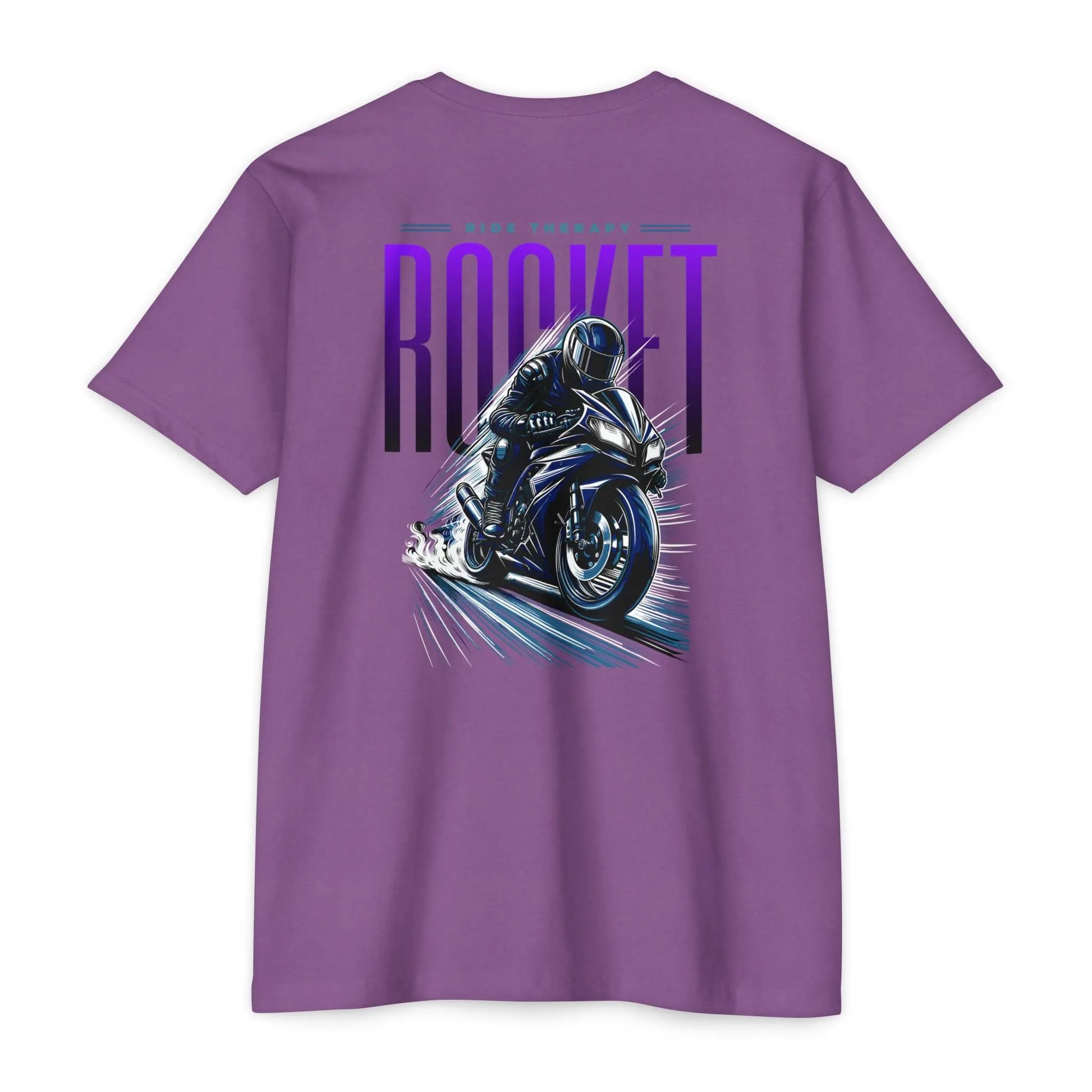 Rocket Themed Unisex Tee, Motorcycle Lover Gift, Casual Wear, Gift for Bikers, Unique Graphic T-Shirt Printify