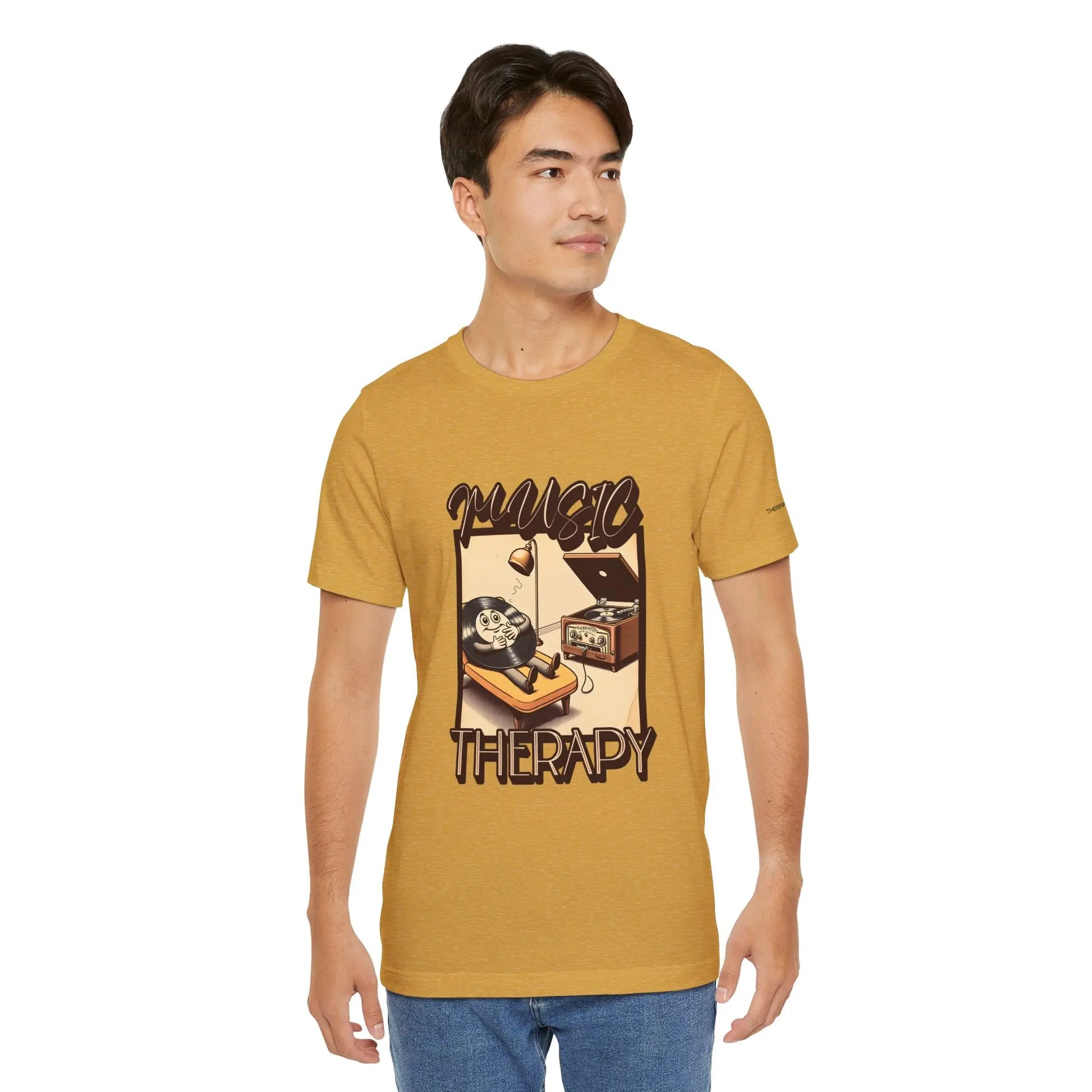 Music Therapy Unisex Tee, Casual Music Shirt, Perfect Gift for Music Lovers, Therapeutic Vibe Tee for Relaxation, Music Appreciation Printify
